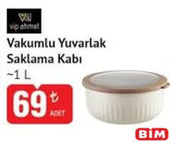 VİP AHMET VAKUMLU YUVARLAK SAKLAMA KABI 1 L